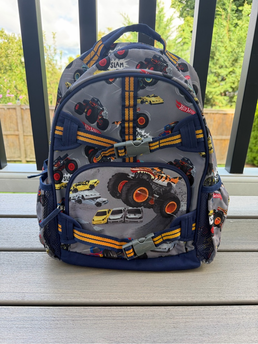 Pottery Barn Kids' Hot Wheels Monster Truck Backpack (size small)